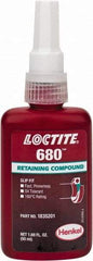 Loctite - 50 mL Bottle, Green, High Strength Liquid Retaining Compound - Series 680, 24 hr Full Cure Time, Heat Removal - Americas Tooling