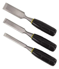 Stanley - 3 Piece Wood Chisel Set - 7-3/4" OAL, Sizes Included 1/2 to 1" - Americas Tooling