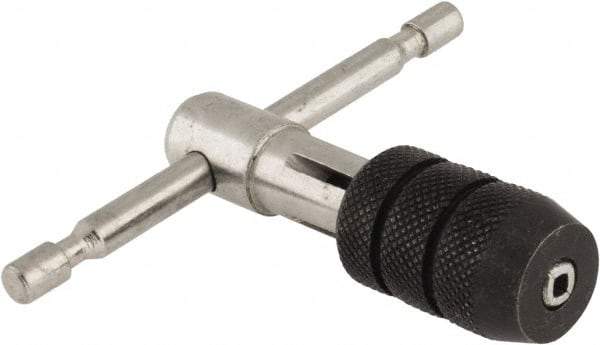 Interstate - 5/32 to 1/4" Tap Capacity, T Handle Tap Wrench - 2-3/4" Overall Length - Americas Tooling