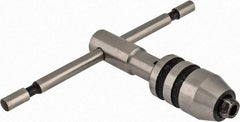 Interstate - 1/4 to 1/2" Tap Capacity, T Handle Tap Wrench - 3-35/64" Overall Length - Americas Tooling