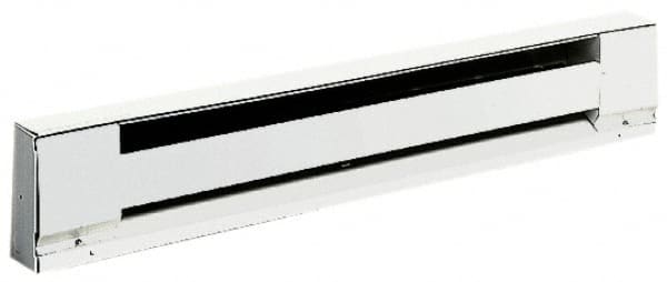 TPI - 60" Long, 240 Volt, 1250/938 Watt, 4250/3189 BTU, Electric Baseboard Heater - Stainless Steel Element, Aluminum Fins, White - Americas Tooling