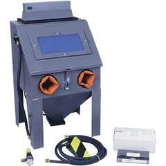 Econoline - 19" Wide x 33" High x 17" Deep Sand Blasting Cabinet - Suction Feed, 12" CFM at 80 PSI, 16" Working Height x 18 Working Width x 16" Working Depth, 18" Opening Length x 12" Wide Opening - Americas Tooling