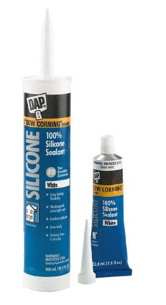 DAP - 2.8 oz Tube White RTV Silicone Joint Sealant - Americas Tooling