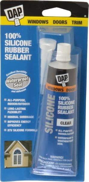 DAP - 2.8 oz Tube Clear RTV Silicone Joint Sealant - -40 to 400°F Operating Temp, 10 to 20 min Tack Free Dry Time, 24 hr Full Cure Time - Americas Tooling