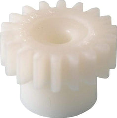 Poly Hi Solidur - 24 Pitch, 3/4" Pitch Diam, 0.833" OD, 18 Tooth Spur Gear - 1/4" Face Width, 3/16" Bore Diam, 35/64" Hub Diam, 20° Pressure Angle, Acetal - Americas Tooling