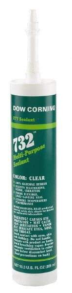 Dow Corning - 10.1 oz Cartridge Gray RTV Silicone Joint Sealant - -76 to 356°F Operating Temp, 20 min Tack Free Dry Time, 24 hr Full Cure Time, Series 732 - Americas Tooling