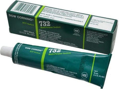 Dow Corning - 3 oz Tube Silver RTV Silicone Joint Sealant - -76 to -29.2°F Operating Temp, 20 min Tack Free Dry Time, 24 hr Full Cure Time, Series 732 - Americas Tooling