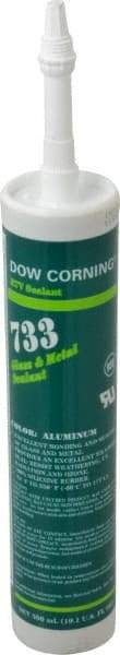 Dow Corning - 10.1 oz Cartridge Silver RTV Silicone Joint Sealant - -70 to 350°F Operating Temp, 15 min Tack Free Dry Time, 24 hr Full Cure Time, Series 733 - Americas Tooling