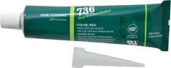 Dow Corning - 3 oz Tube Red RTV Silicone Joint Sealant - -85 to 500°F Operating Temp, 17 min Tack Free Dry Time, 24 hr Full Cure Time, Series 736 - Americas Tooling