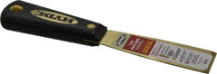 Hyde Tools - 1-1/4" Wide Brass Putty Knife - Stiff, Nylon Handle, 7.6" OAL - Americas Tooling