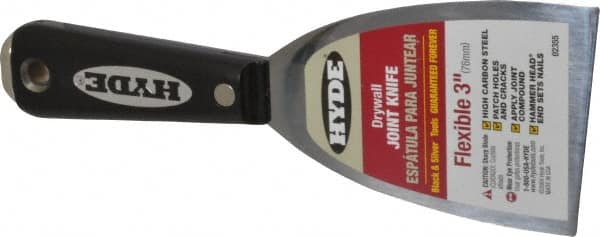 Hyde Tools - 3" Wide Steel Putty Knife - Flexible, Nylon Handle - Americas Tooling