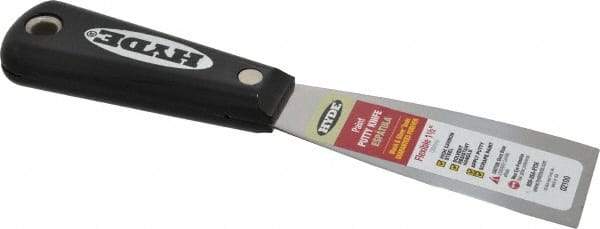 Hyde Tools - 1-1/2" Wide Steel Putty Knife - Flexible, Nylon Handle, 7-3/4" OAL - Americas Tooling