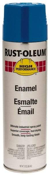 Rust-Oleum - Safety Blue, 15 oz Net Fill, Gloss, Enamel Spray Paint - 14 Sq Ft per Can, 15 oz Container, Use on Rust Proof Paint - Americas Tooling