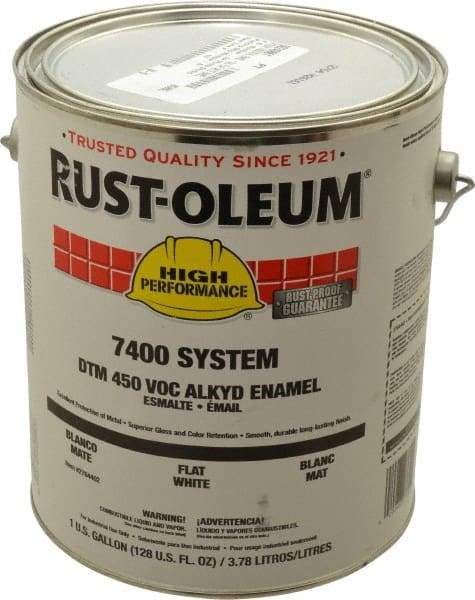 Rust-Oleum - 1 Gal White Flat Finish Industrial Enamel Paint - Interior/Exterior, Direct to Metal, <450 gL VOC Compliance - Americas Tooling