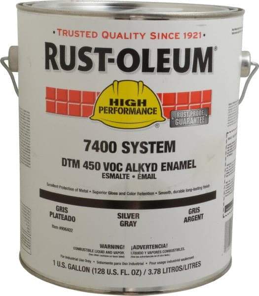 Rust-Oleum - 1 Gal Silver Gray Gloss Finish Industrial Enamel Paint - Interior/Exterior, Direct to Metal, <450 gL VOC Compliance - Americas Tooling