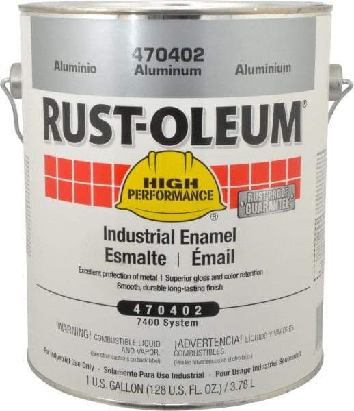 Rust-Oleum - 1 Gal Aluminum Gloss Finish Industrial Enamel Paint - Interior/Exterior, Direct to Metal, <450 gL VOC Compliance - Americas Tooling