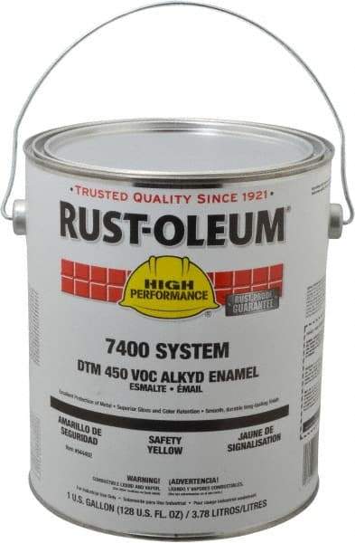 Rust-Oleum - 1 Gal Safety Yellow Gloss Finish Industrial Enamel Paint - Interior/Exterior, Direct to Metal, <450 gL VOC Compliance - Americas Tooling