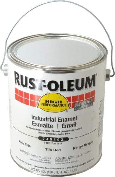 Rust-Oleum - 1 Gal Tile Red Gloss Finish Industrial Enamel Paint - Interior/Exterior, Direct to Metal, <450 gL VOC Compliance - Americas Tooling