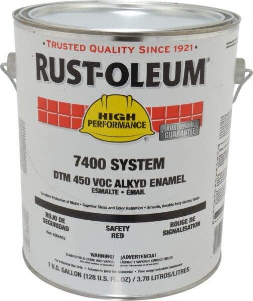 Rust-Oleum - 1 Gal Safety Red Gloss Finish Industrial Enamel Paint - Interior/Exterior, Direct to Metal, <450 gL VOC Compliance - Americas Tooling