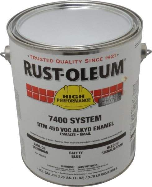 Rust-Oleum - 1 Gal Safety Blue Gloss Finish Industrial Enamel Paint - Interior/Exterior, Direct to Metal, <450 gL VOC Compliance - Americas Tooling