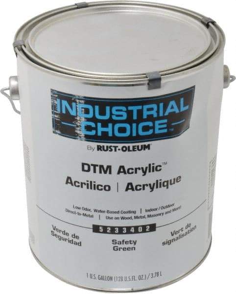 Rust-Oleum - 1 Gal Safety Green Semi Gloss Finish Acrylic Enamel Paint - Interior/Exterior, Direct to Metal, <250 gL VOC Compliance - Americas Tooling