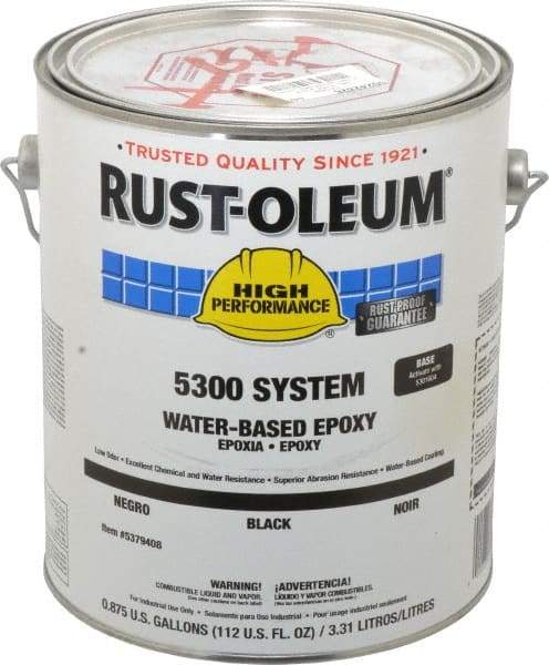 Rust-Oleum - 1 Gal High Gloss Black Water-Based Epoxy - 200 to 350 Sq Ft/Gal Coverage, <250 g/L VOC Content - Americas Tooling