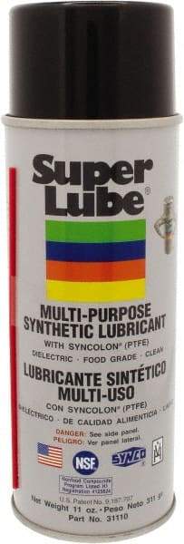 Synco Chemical - 11 oz Aerosol Synthetic General Purpose Grease - Translucent White, Food Grade, 450°F Max Temp, NLGIG 2, - Americas Tooling