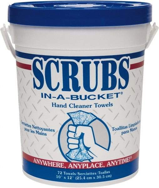 Scrubs - Pre-Moistened Hand Cleaning Wipes - Center Pull, 12-1/2" x 10-1/2" Sheet Size, Blue - Americas Tooling