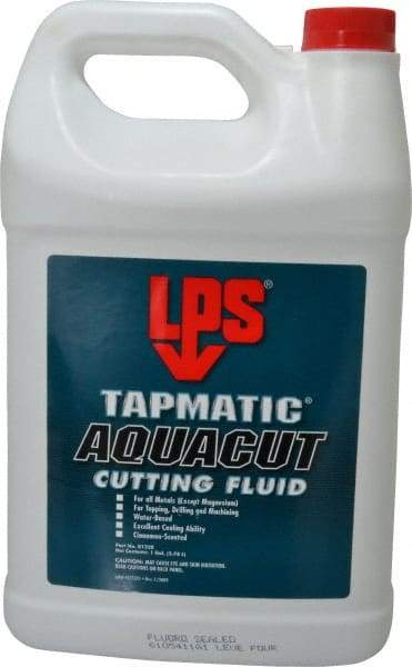 LPS - Tapmatic AquaCut, 1 Gal Bottle Cutting & Tapping Fluid - Water Soluble, For Boring, Broaching, Drawing, Drilling, Engraving, Facing, Finishing, Grinding, Milling, Reaming, Sawing, Stamping, Tapping, Threading, Turning - Americas Tooling