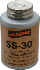 Jet-Lube - 0.25 Lb Can High Temperature Anti-Seize Lubricant - Copper, -65 to 1,800°F, Copper Colored, Water Resistant - Americas Tooling