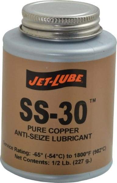 Jet-Lube - 0.5 Lb Can High Temperature Anti-Seize Lubricant - Copper, -65 to 1,800°F, Copper Colored, Water Resistant - Americas Tooling