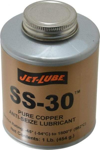 Jet-Lube - 1 Lb Can High Temperature Anti-Seize Lubricant - Copper, -65 to 1,800°F, Copper Colored, Water Resistant - Americas Tooling