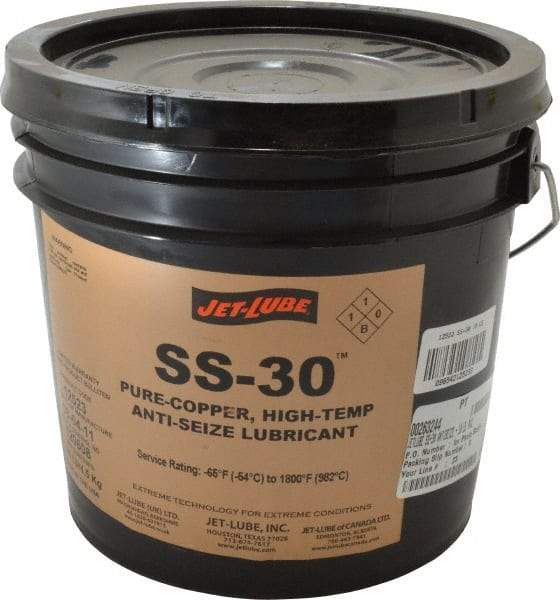 Jet-Lube - 10 Lb Pail High Temperature Anti-Seize Lubricant - Copper, -65 to 1,800°F, Copper Colored, Water Resistant - Americas Tooling