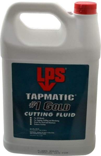 LPS - Tapmatic #1 Gold, 1 Gal Bottle Cutting & Tapping Fluid - Straight Oil, For Boring, Broaching, Drilling, Engraving, Facing, Milling, Reaming, Sawing, Tapping, Threading, Turning - Americas Tooling