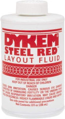 Dykem - Red Layout Fluid - 8 Ounce Brush Top Can - Americas Tooling