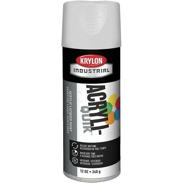 Krylon - White, 12 oz Net Fill, Gloss, Lacquer Spray Paint - 15 to 20 Sq Ft per Can, 16 oz Container, Use on Cabinets, Color Coding Steel & Lumber, Conduits, Drums, Ducts, Furniture, Motors, Pipelines, Tools - Americas Tooling