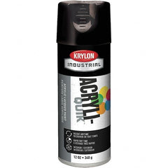 Krylon - Black, 12 oz Net Fill, Gloss, Lacquer Spray Paint - 15 to 20 Sq Ft per Can, 16 oz Container, Use on Cabinets, Color Coding Steel & Lumber, Conduits, Drums, Ducts, Fabric, Furniture, Motors, Pipelines, Tools - Americas Tooling