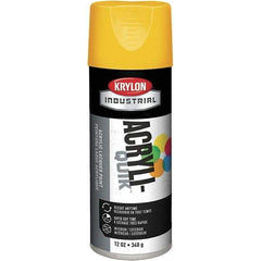 Krylon - OSHA Yellow, 12 oz Net Fill, Gloss, Enamel Spray Paint - 15 to 20 Sq Ft per Can, 12 oz Container, Use on Ceramics, Glass, Metal, Plaster, Wood - Americas Tooling