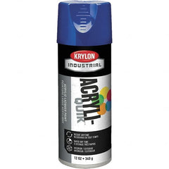 Krylon - True Blue, 12 oz Net Fill, Gloss, Lacquer Spray Paint - 15 to 20 Sq Ft per Can, 16 oz Container, Use on Cabinets, Color Coding Steel & Lumber, Conduits, Drums, Ducts, Furniture, Motors, Pipelines, Tools - Americas Tooling