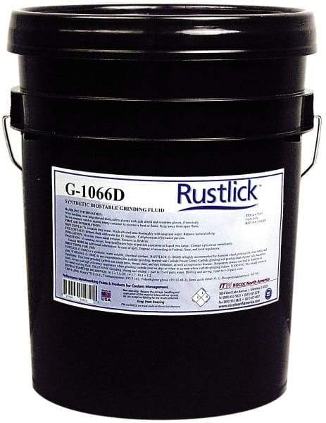 Rustlick - Rustlick G-1066D, 5 Gal Pail Grinding Fluid - Synthetic, For Cutting, Diamond Wheel Grinding, Slice-Off Sawing - Americas Tooling