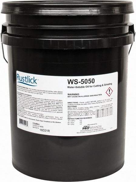 Rustlick - Rustlick WS-5050, 5 Gal Pail Cutting & Grinding Fluid - Water Soluble, For Broaching, CNC Machining, Drilling, Milling - Americas Tooling