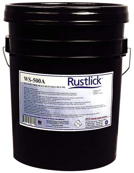 Rustlick - Rustlick WS-500A, 5 Gal Pail Cutting & Grinding Fluid - Water Soluble, For Machining - Americas Tooling