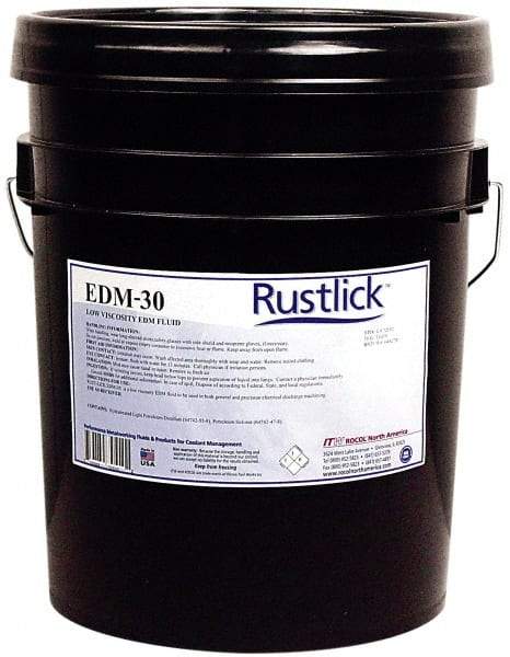 Rustlick - Rustlick EDM-30, 5 Gal Pail EDM/Dielectric Fluid - Straight Oil, For Electric Discharge Machining - Americas Tooling