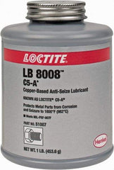 Loctite - 1 Lb Can High Temperature Anti-Seize Lubricant - Copper/Graphite, -29 to 1,800°F, Copper Colored, Water Resistant - Americas Tooling