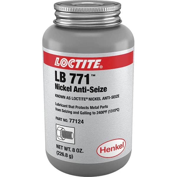 Loctite - 8 oz Can High Temperature Anti-Seize Lubricant - Nickel, -54 to 2,399°F, Silver Colored, Water Resistant - Americas Tooling