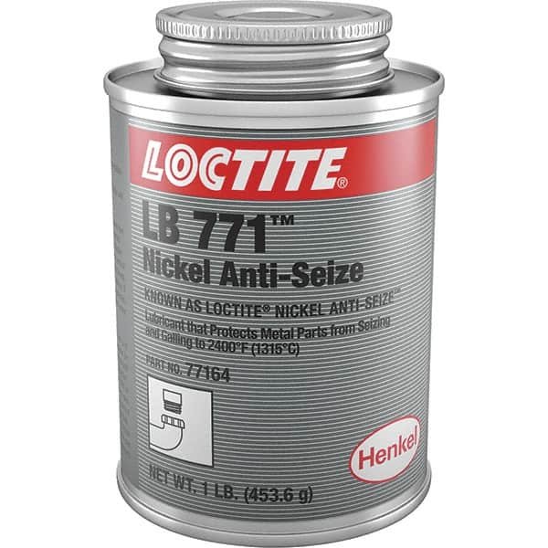 Loctite - 1 Lb Can High Temperature Anti-Seize Lubricant - Nickel, -54 to 2,399°F, Silver Colored, Water Resistant - Americas Tooling