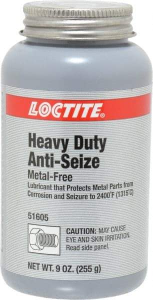 Loctite - 9 oz Can General Purpose Anti-Seize Lubricant - Calcium Fluoride/Graphite, -29 to 2,399°F, Gray, Water Resistant - Americas Tooling