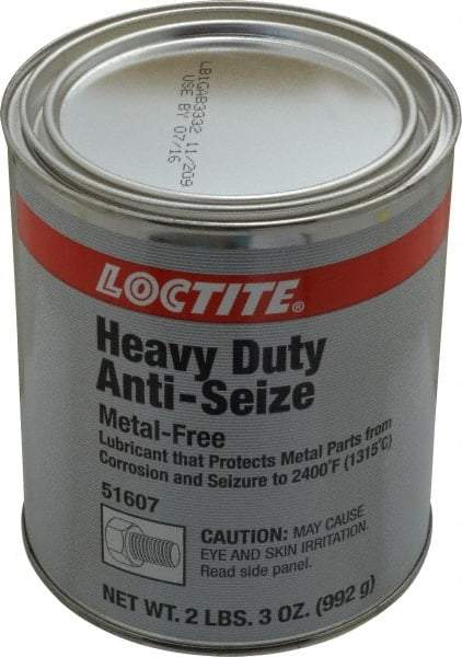 Loctite - 35 oz Can General Purpose Anti-Seize Lubricant - Calcium Fluoride/Graphite, -29 to 2,399°F, Gray, Water Resistant - Americas Tooling