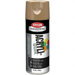 Krylon - Khaki (Color), 12 oz Net Fill, Gloss, Lacquer Spray Paint - 15 to 20 Sq Ft per Can, 16 oz Container, Use on Cabinets, Color Coding Steel & Lumber, Conduits, Drums, Ducts, Furniture, Motors, Pipelines, Tools - Americas Tooling