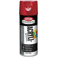 Krylon - Banner Red, Lacquer Spray Paint - 16 oz Container, Use on Cabinets, Color Coding Steel & Lumber, Conduits, Drums, Ducts, Furniture, Motors, Pipelines, Tools - Americas Tooling